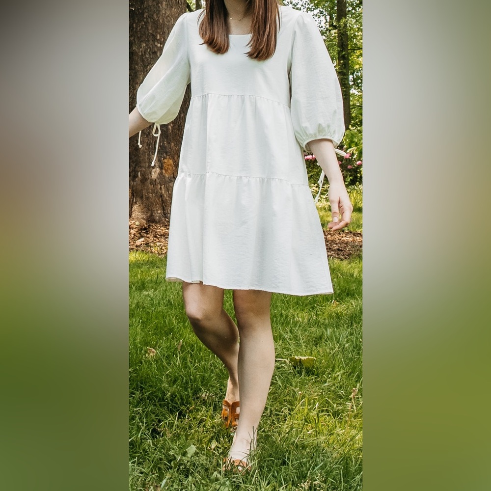 PinkBlush Ivory Tiered Maternity Dress